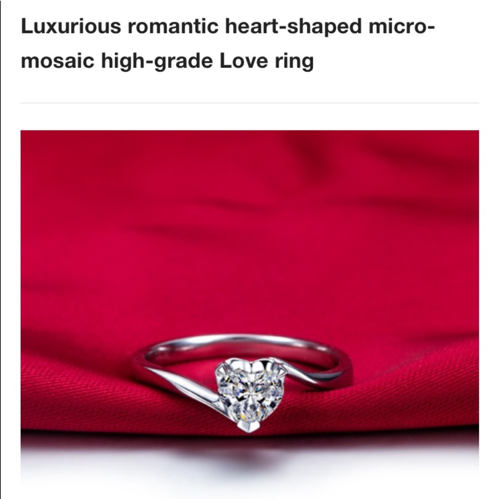 18K white gold plated ring size 8